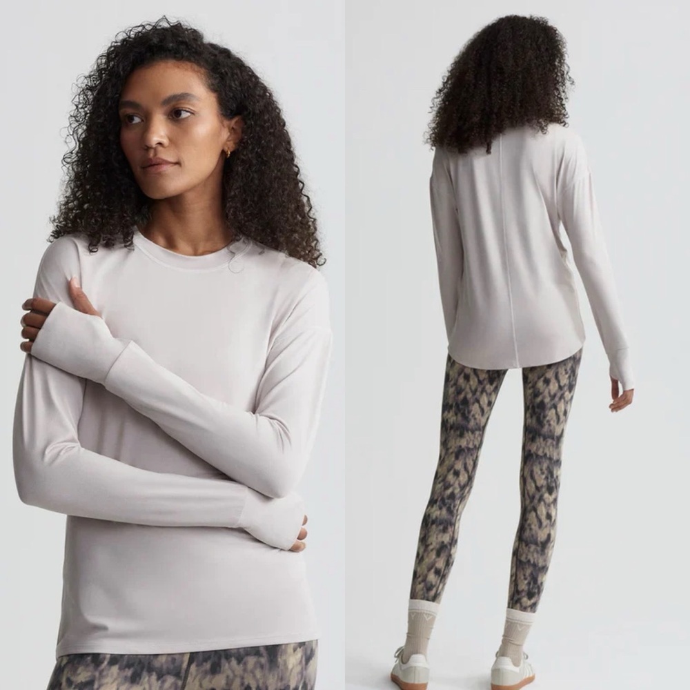 Varley Long Sleeve Crew Top in GREY